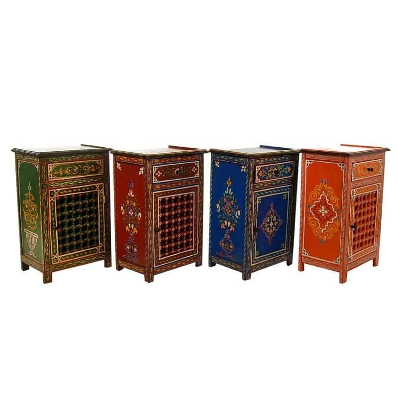 Collection de tables de chevet Zouaq marocaines peintes à la main